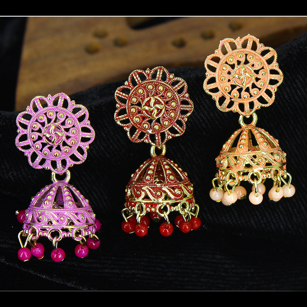 Mahavir Gold Plated Jhumki Earrings