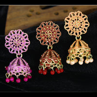 Mahavir Gold Plated Jhumki Earrings
