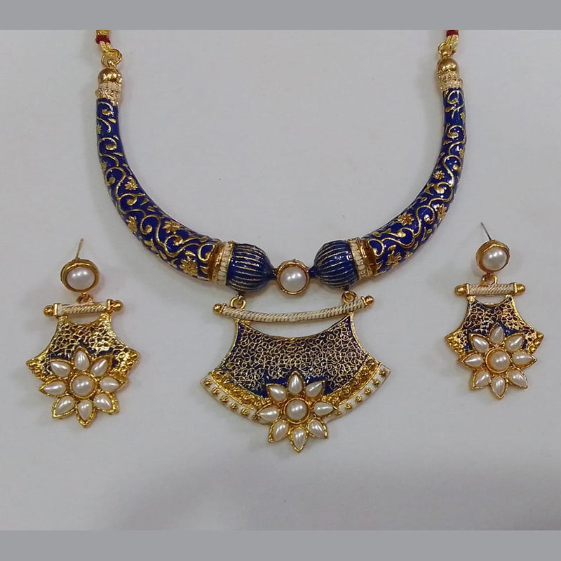 Midas Touch Gold Plated Meenakari Necklace Set