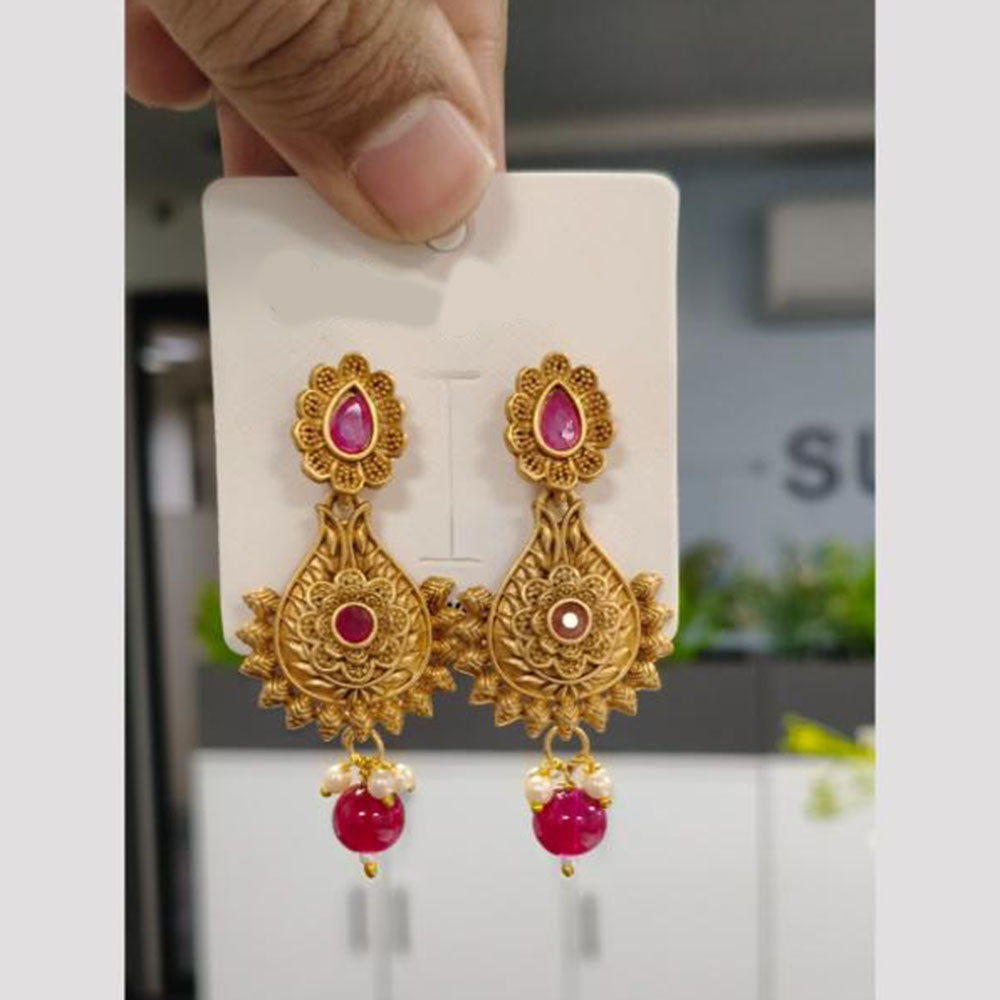 Wearhouse Fashion Shine In Style Pota Stone And Pearl Dangler Earrings