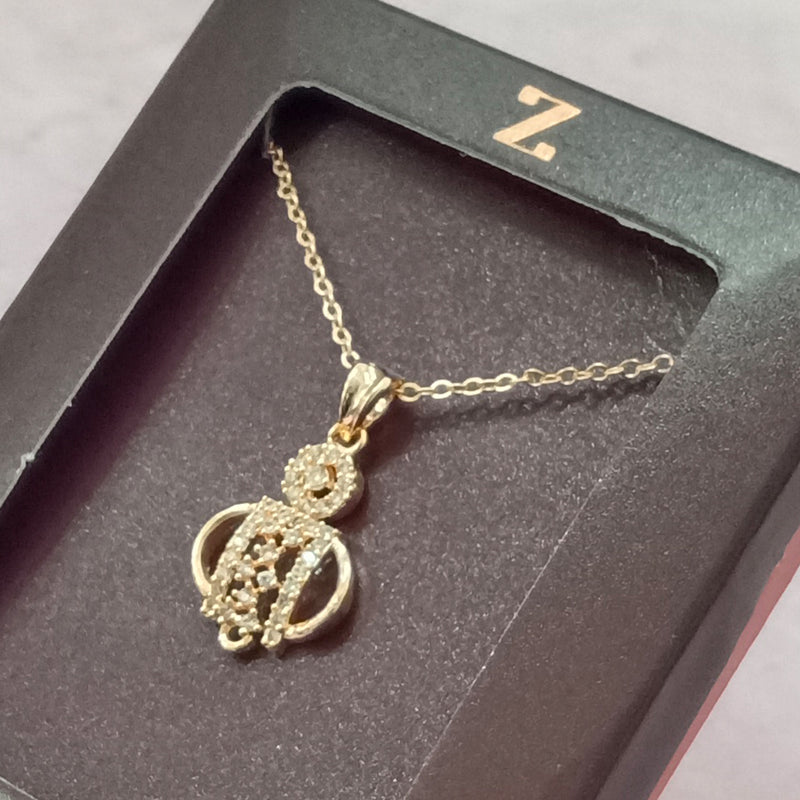 Ziorra Rose Gold Plated AD Chain Pendant