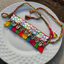 Multicolor Mirror Work Choker with Cowrie Shells & Tassels – Navratri Special by Handmade For Her 