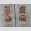 Infinity Jewels Gold Plated Crystal Stone And Meenakari Jhumki Earrings