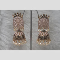 Infinity Jewels Gold Plated Crystal Stone And Meenakari Jhumki Earrings