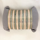 Shree Asha Bangles Premium Multi-Tone Textured Designer Bangles Set (Pack of 12)