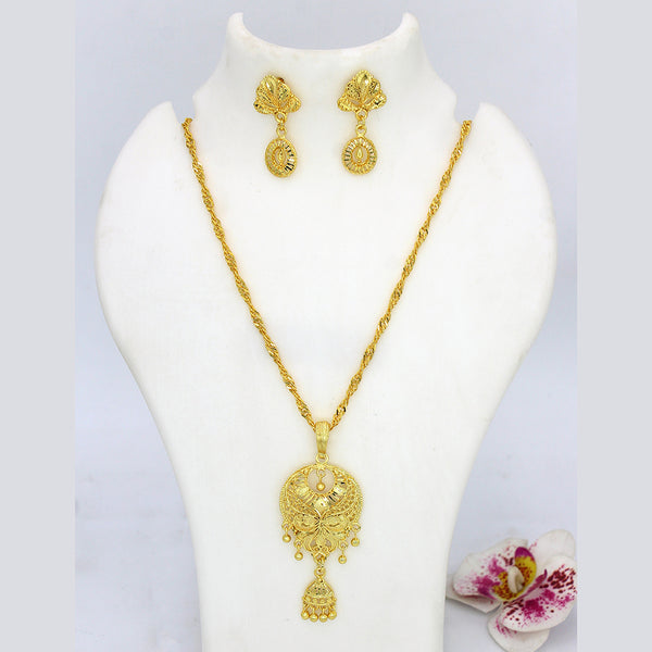 Mahavir Dye Gold Floral Pendant Set