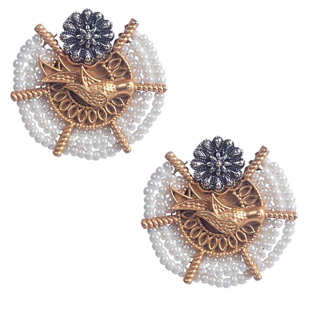 Wearhouse Fashion 2 Tone Plated Dangler Earrings