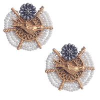 Wearhouse Fashion 2 Tone Plated Dangler Earrings
