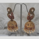 Infinity Jewels Gold Plated Crystal Stone And Meenakari Jhumki Earrings