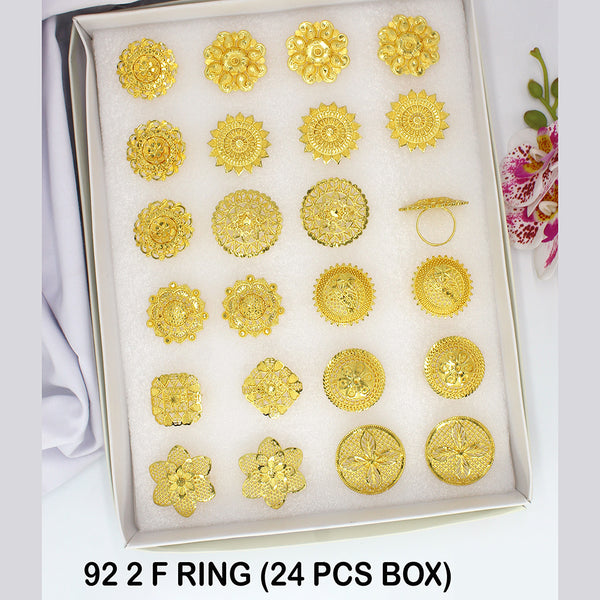 Mahavir Dye Gold Adjustable Finger Ring Combo (Assorted Design)