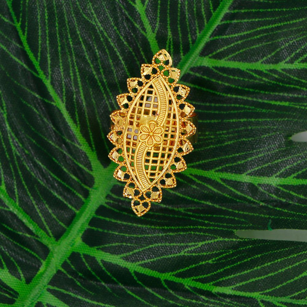 Mahavir Gold Plated Assorted Design Ring (Pack of 6)