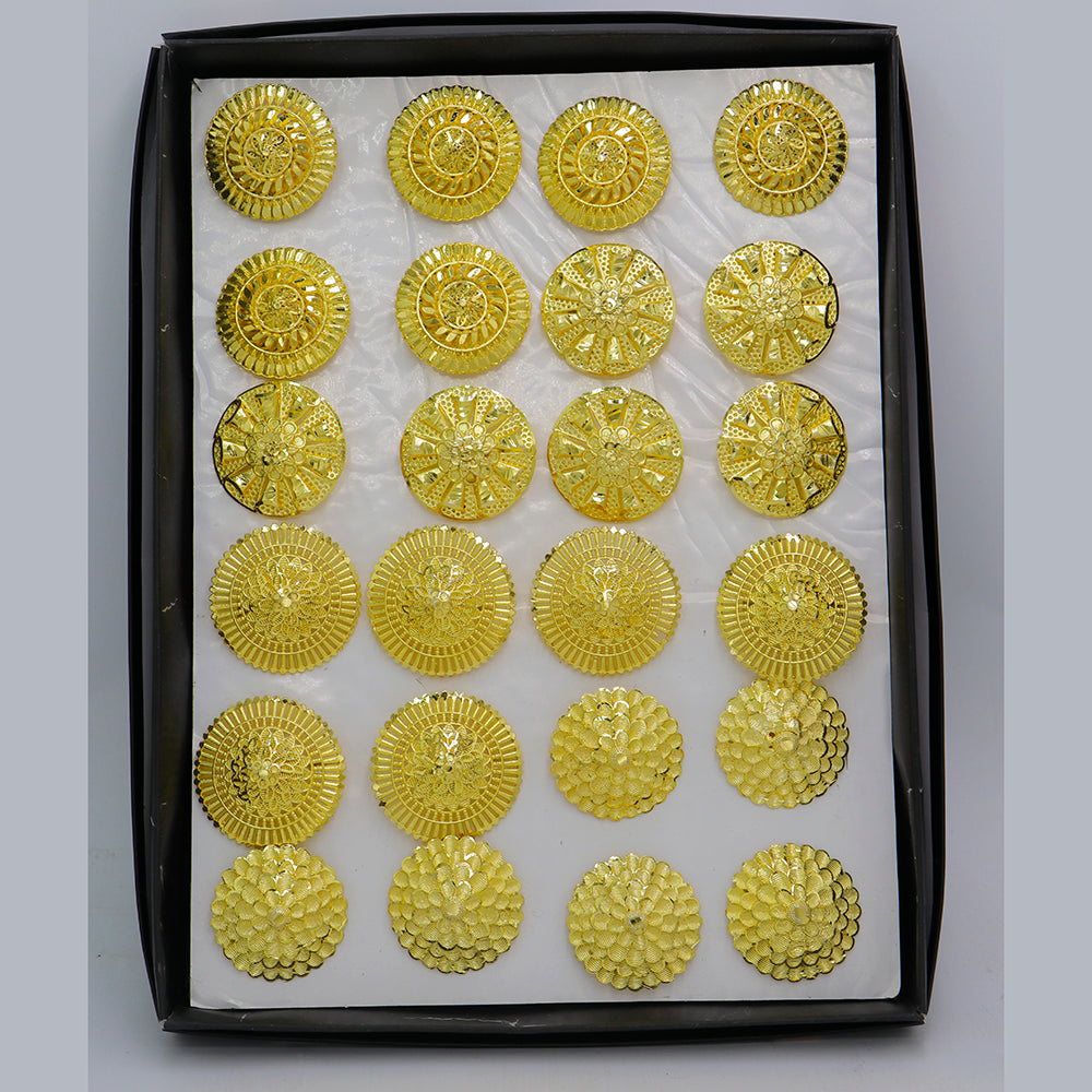 Mahavir Gold Plated Assorted Design Ring (Pack of 6)