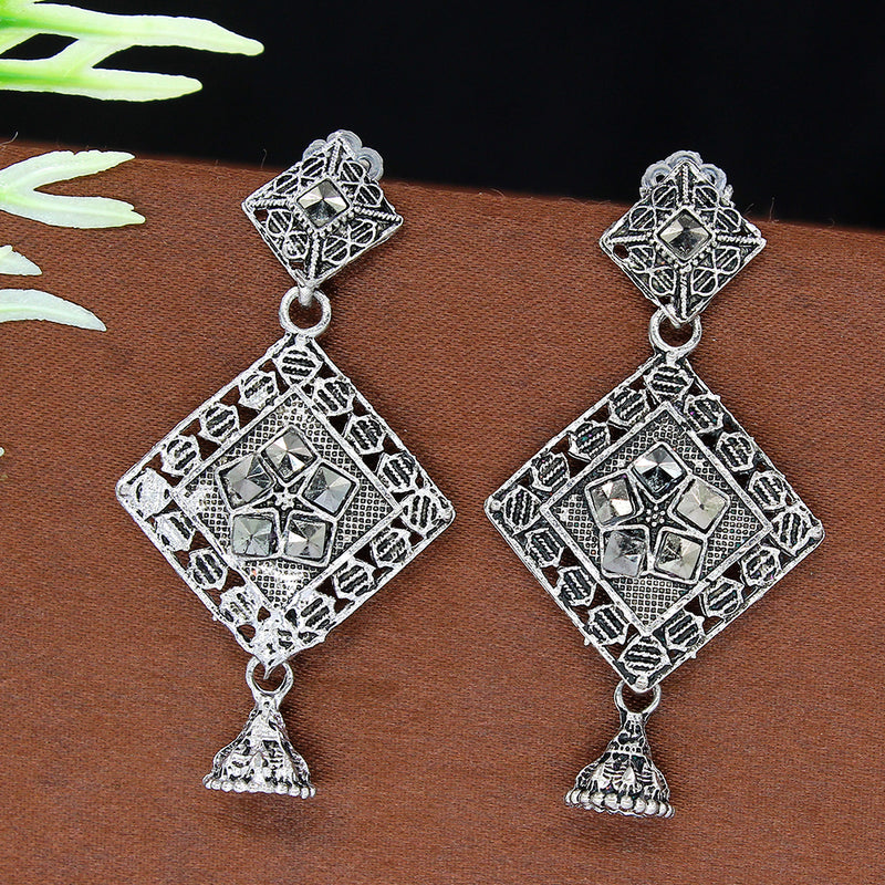 Mahavir Oxidised Plated Dangler Earrings