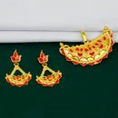 Mahavir Gold Plated Meenakari Pendant Set