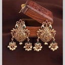 Wearhouse Fashion Gold Plated Pota Stone And Beads Dangler Earrings