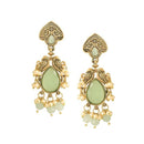Wearhouse Fashion Gold Plated Pota Stone And Beads Dangler Earrings