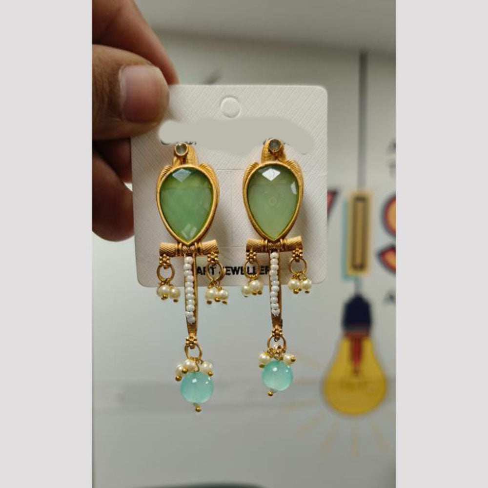 Wearhouse Fashion Stylsih Dangler Earrings Pearl And Pota Glamour For Festive Looks