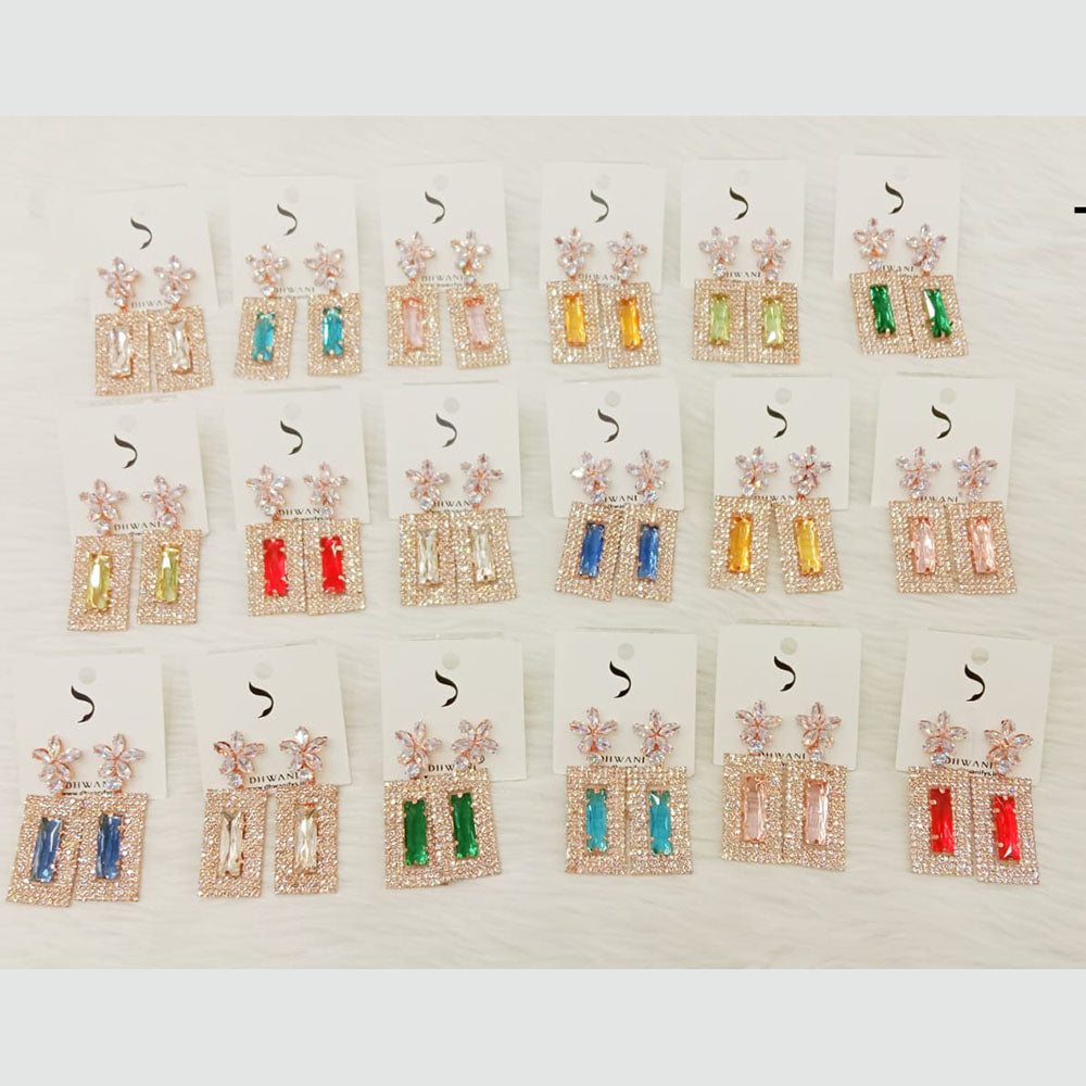 Dhwani Gold Plated Crystal Stone And Austrian Stone Dangler Earrings