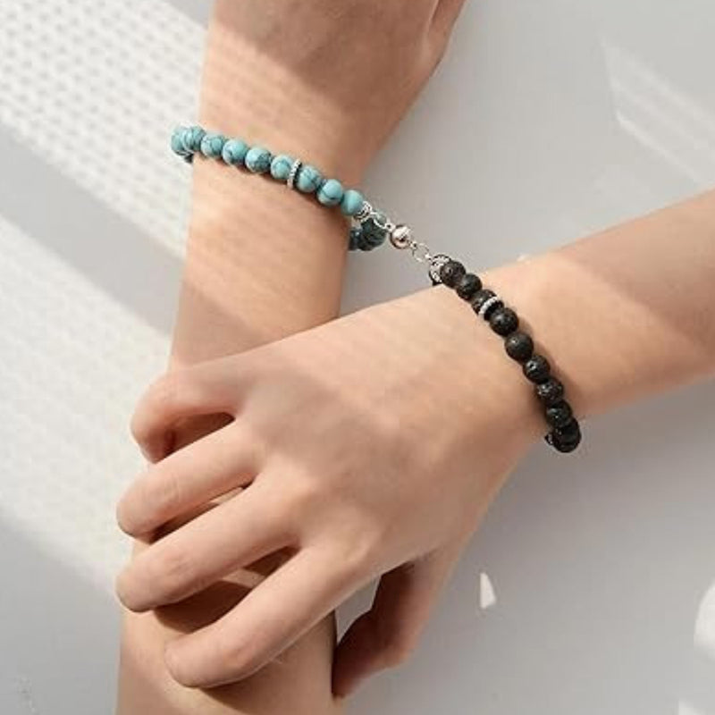 Asmitta Unisex - Rhodium Plated Couple Bracelets