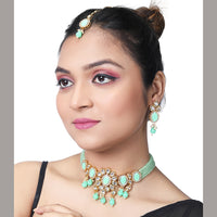 Asmitta Gold Plated Kundan Choker Necklace Set