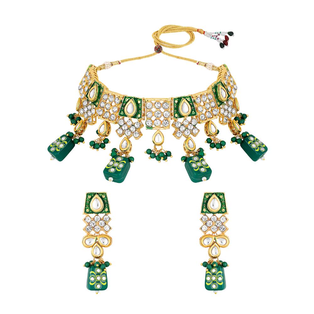 Asmitta Gold Plated Austrian Necklace Set