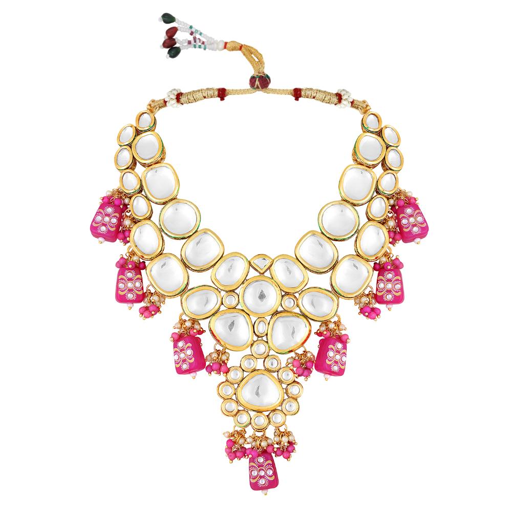 Asmitta Gold Plated Kundan Necklace Set