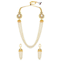 Asmitta Gold Plated Kundan Long Necklace Set