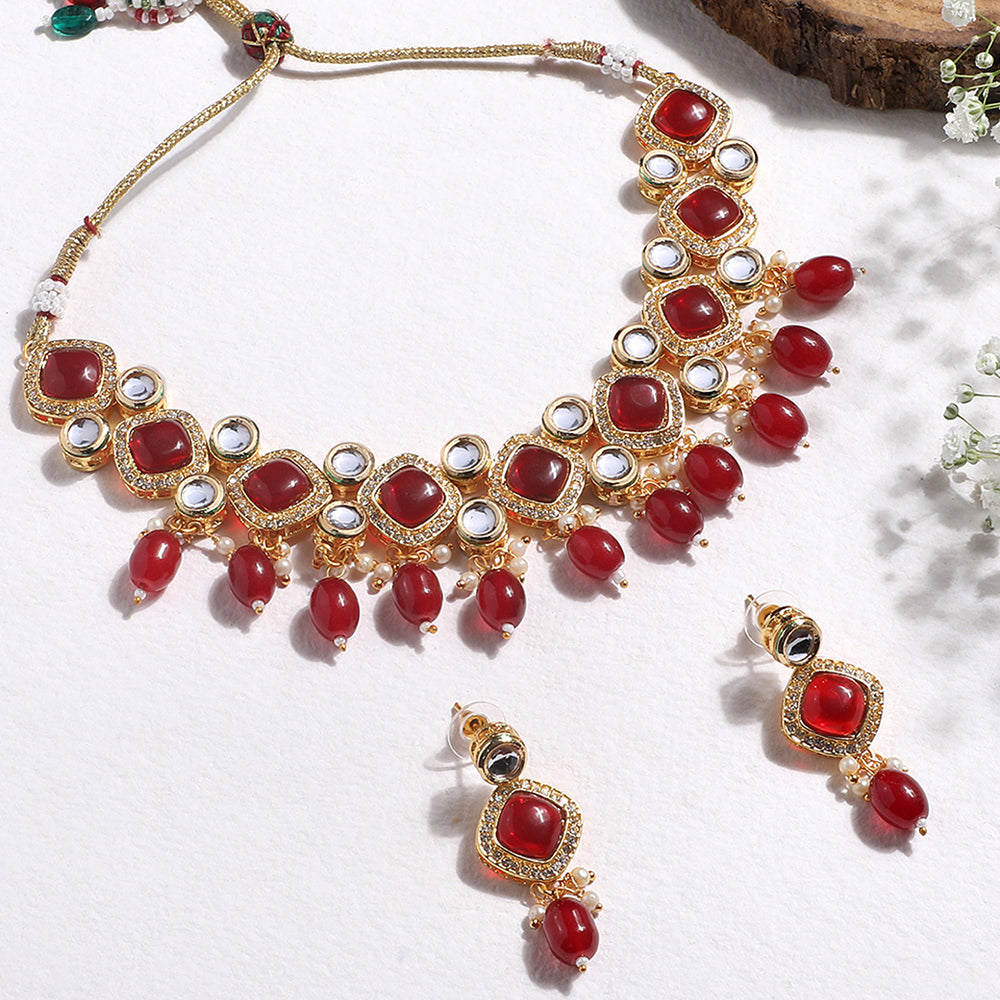 Asmitta Gold Plated Kundan Necklace Set