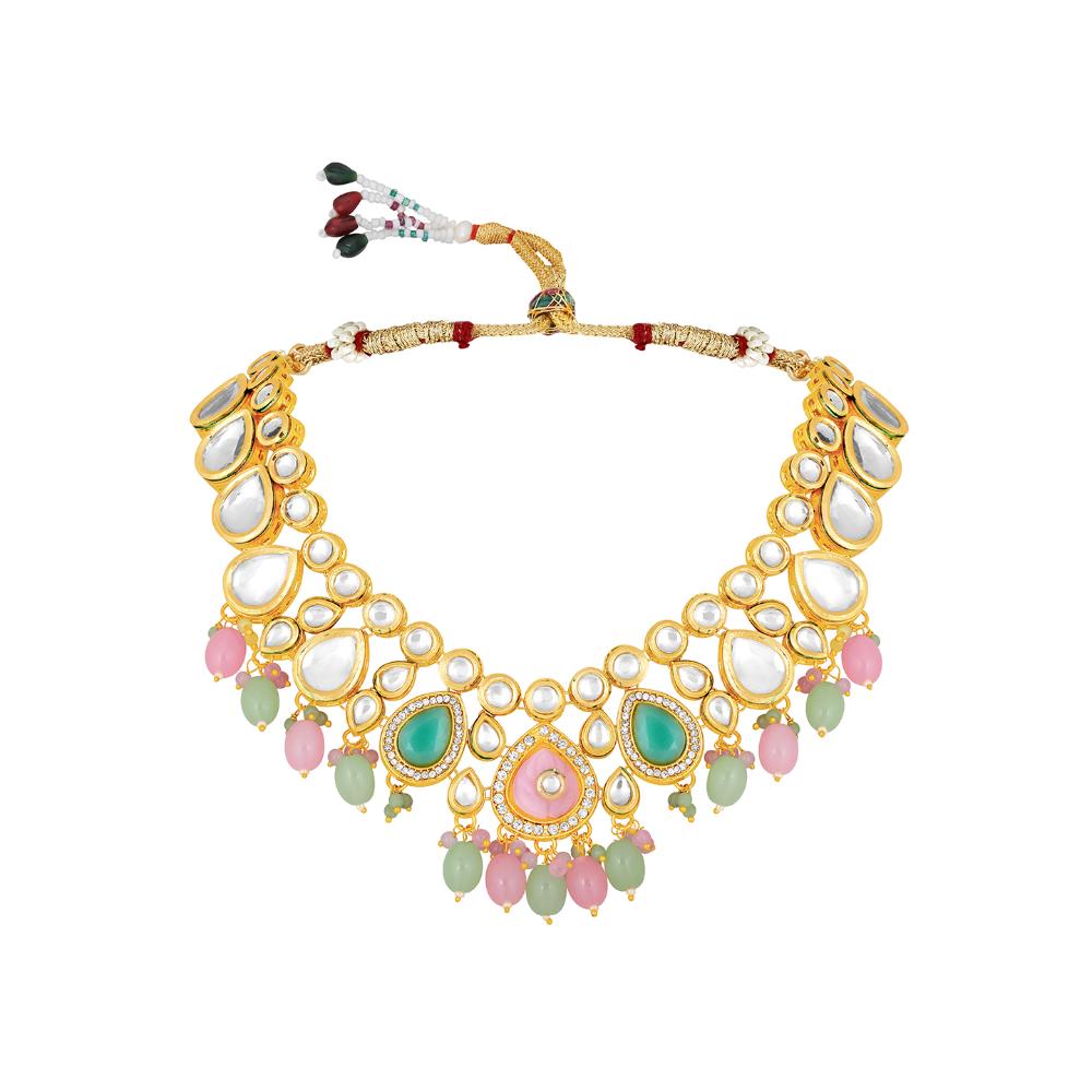 Asmitta Gold Plated Kundan Necklace Set