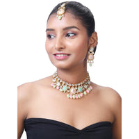 Asmitta Gold Plated Kundan Necklace Set