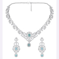 Asmitta Silver Plated AD Stone Necklace Set