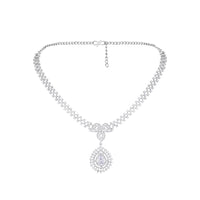 Asmitta Silver Plated AD Stone Necklace Set