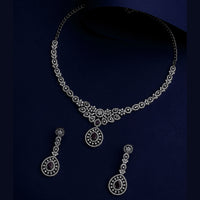 Asmitta Silver Plated AD Stone Necklace Set