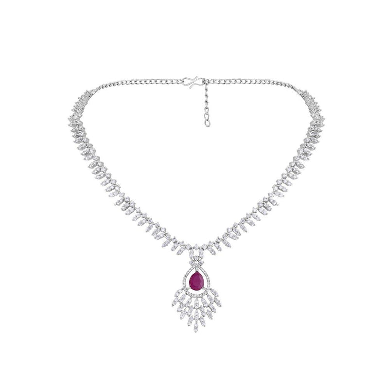 Asmitta Silver Plated AD Stone Necklace Set