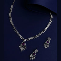 Asmitta Silver Plated AD Stone Necklace Set