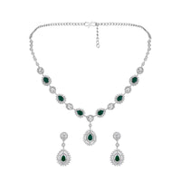 Asmitta Silver Plated AD Stone Necklace Set