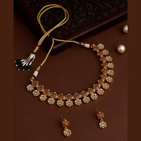 Asmitta Gold Plated Pota Stone Necklace Set