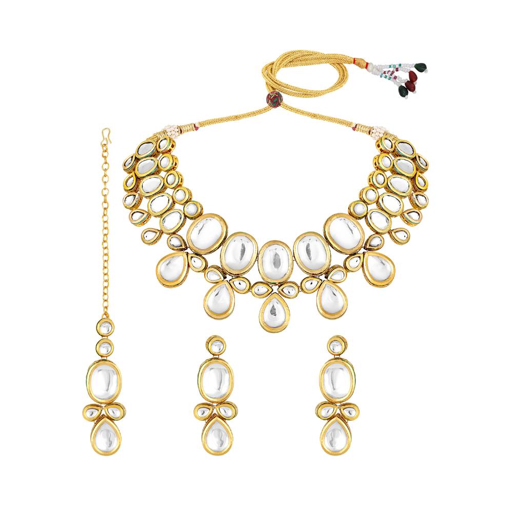 Asmitta Gold Plated Kundan Necklace Set