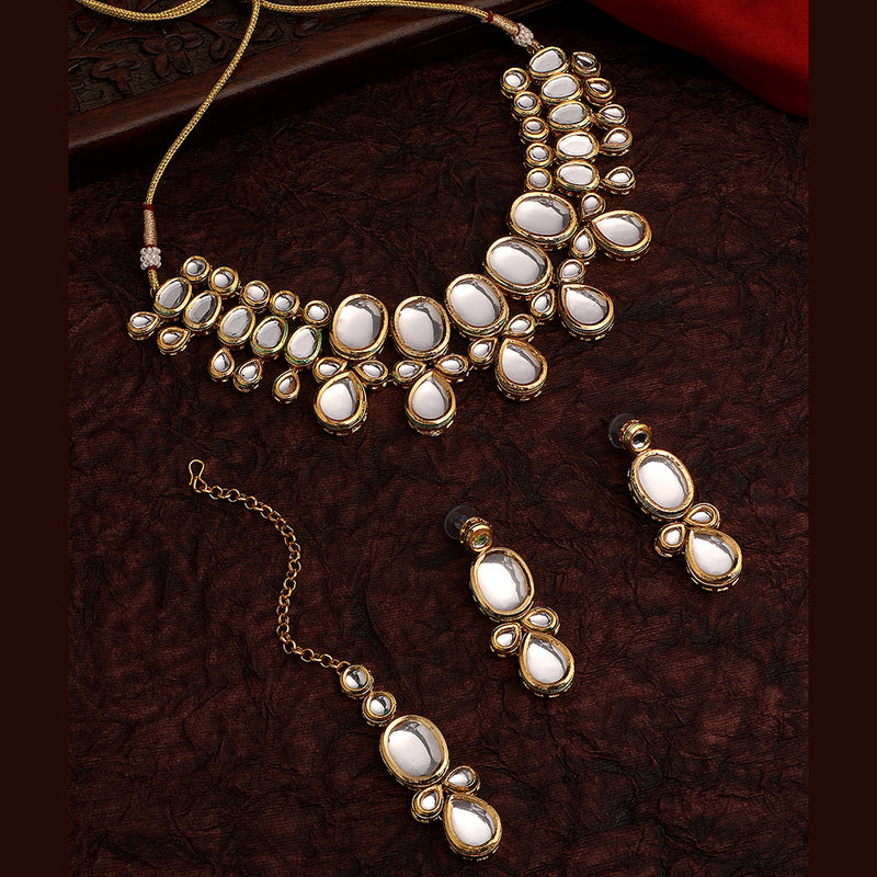 Asmitta Gold Plated Kundan Necklace Set