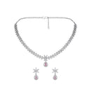 Asmitta Silver Plated AD Necklace Set