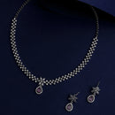 Asmitta Silver Plated AD Necklace Set