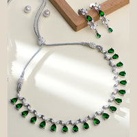 Asmitta Silver Plated AD Necklace Set