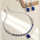 Asmitta Silver Plated AD Necklace Set