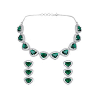 Asmitta Silver Plated AD Necklace Set