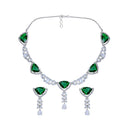 Asmitta Silver Plated AD Necklace Set