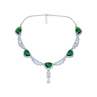 Asmitta Silver Plated AD Necklace Set