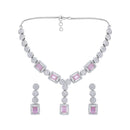 Asmitta Silver Plated AD Necklace Set