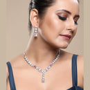 Asmitta Silver Plated AD Necklace Set