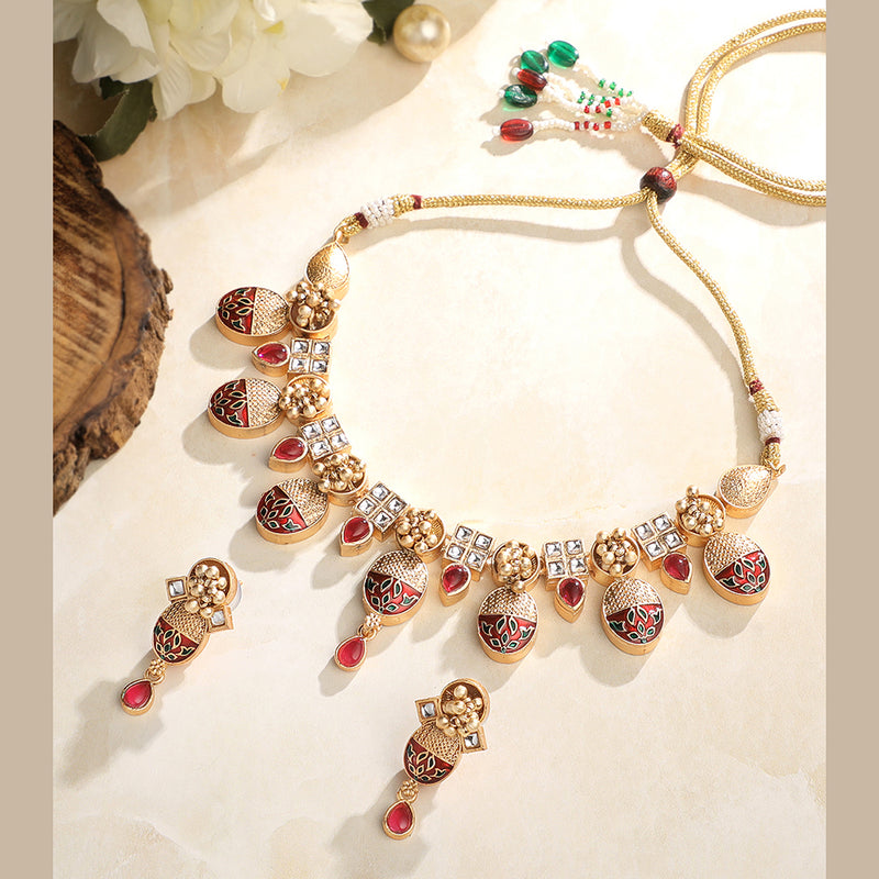 Asmitta Kundan And Meenakari Necklace Set