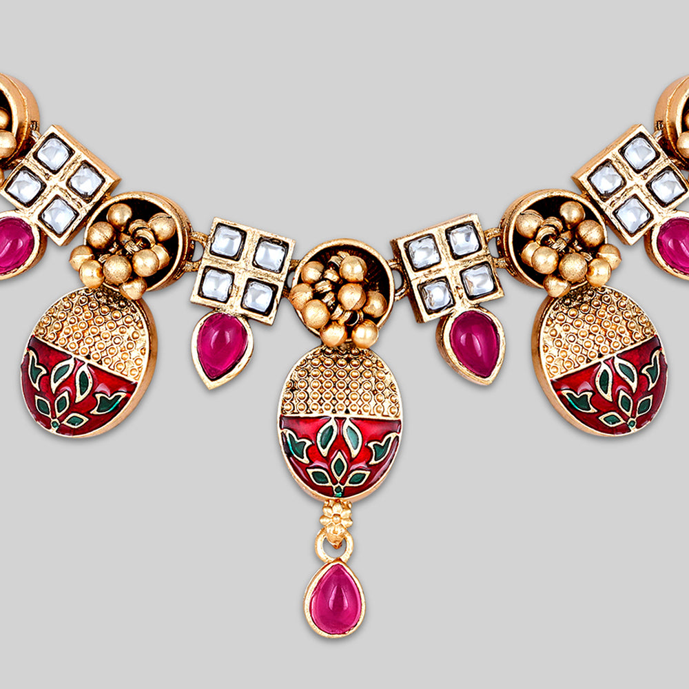 Asmitta Kundan And Meenakari Necklace Set